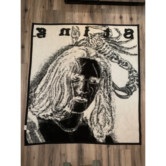 Vintage Sting WWE Biederlack of America Throw 52x56" Blanket Black White - Picture 4 of 8